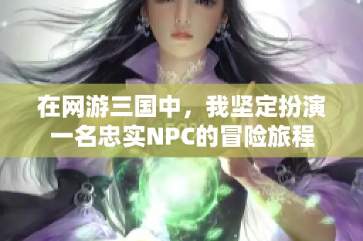 在网游三国中，我坚定扮演一名忠实NPC的冒险旅程