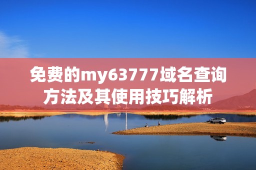 免费的my63777域名查询方法及其使用技巧解析