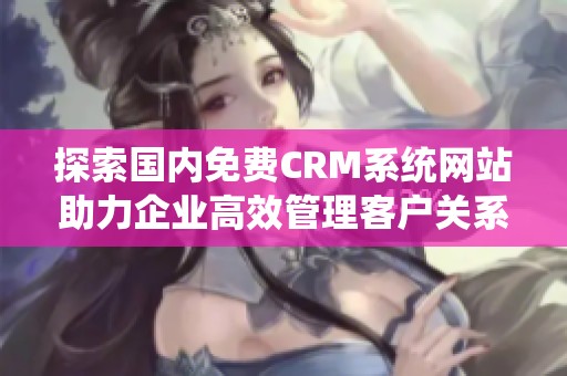 探索国内免费CRM系统网站助力企业高效管理客户关系