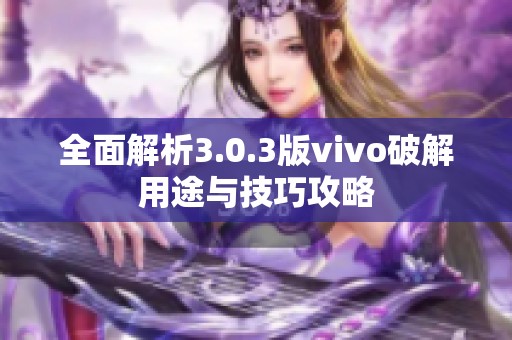 全面解析3.0.3版vivo破解用途与技巧攻略