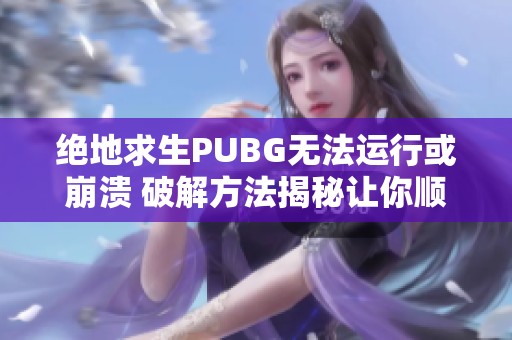 绝地求生PUBG无法运行或崩溃 破解方法揭秘让你顺利吃鸡！