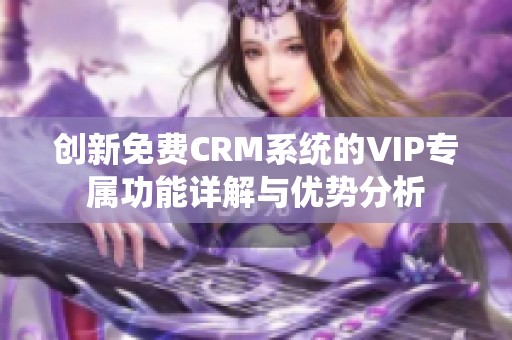 创新免费CRM系统的VIP专属功能详解与优势分析