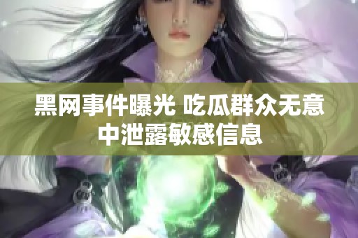 黑网事件曝光 吃瓜群众无意中泄露敏感信息