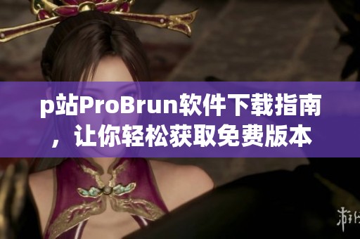 p站ProBrun软件下载指南，让你轻松获取免费版本